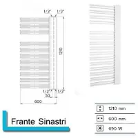 Boss & Wessing Designradiator BWS Franto Sinistro 121 x 60 cm 690 Watt Buis Links (14 kleuren)