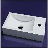 Sanilux Fontein Recto Solid Surface 40x22x10 cm Mat Wit (kraangat rechts)