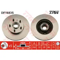 TRW DF1683S Remschijf