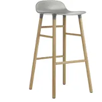 Normann Copenhagen Form barstoel - eiken poten 75 cm. grijs