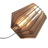 Van Tjalle en Jasper | Spot-nik vloerlamp - Naturel | Bouwpakket | MDF (hout) | Hout kleur | E27 fitting | Laser gesneden | Sfeer licht | Sfeervolle verlichting | uniek Dutch Design