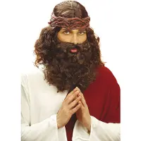 Widmann Jezus pruik en baard (bruin)