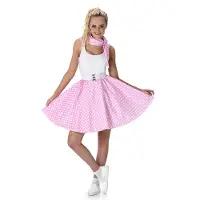 Vegaoo Licht roze 50's kostuum voorvrouwen