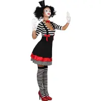 Partychimp Mime kostuum voor vrouwen - Verkleedkleding - M/L