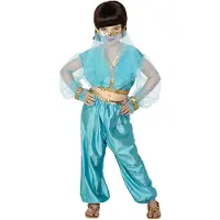 Smiffys Arabische prinses kostuum (turqoise en goud, M 7/9)
