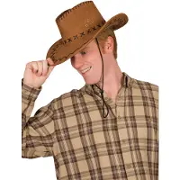 Boland - Hoed cowboy Rancher bruin Bruin - 59 - Volwassenen - Unisex - Cowboy - Indiaan