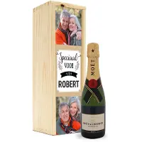 Moet Et Chandon Champagne in bedrukte kist - Moët & Chandon (375ml)