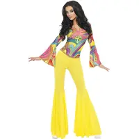 Vegaoo Hippiekostuum uit de jaren 70 voor dames - Verkleedkleding - Small