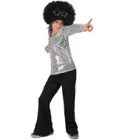 Vegaoo Zilverkleurig disco kostuum voor jongens