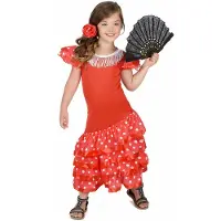 Vegaoo Rode flamenco danseres kostuum voor meisjes