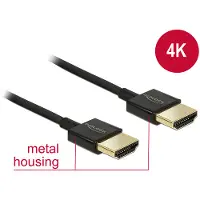DeLOCK Dunne Premium HDMI kabel - versie 2.0 (4K 60Hz) / zwart - 1,5 meter