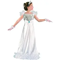Vegaoo Verkleedkostuum prinses wit voor meisjes Carnavalskleding - Verkleedkleding - 128/134