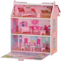 Plum poppenhuis Hove Pink Palace met accessoires hout