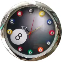 Buffalo BuffaloPool clock - Klok - Rond - Kunststof - Ø - Zilver/Zwart