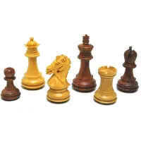 Generic Rein Knight - Schaakstukken set - Handgesneden hout 96mm