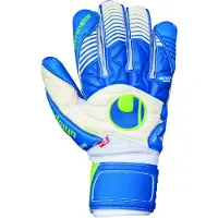 Uhlsport Eliminator Aquasoft Outdry Goalkeeper Gloves - White / Pacific / Fluo Green - 8