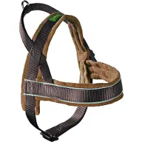 Hunter harnas voor hond norweger racing nylon bruin / cognac Medium 52-62x2,5 cm