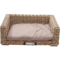 Happy-House Hondenbank Riet - Hondenmand - Beige/Bruin - 80x60x30 cm - Middel