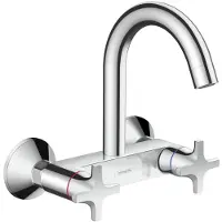 Hansgrohe Logis classic wand keukenkraan met hoge uitloop chroom