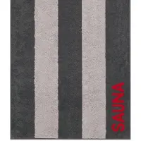Cawö Badlaken Luxury Home Collecion Sauna Stripes Anthracite/Red (80 x 200 cm)