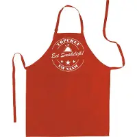 Mijncadeautje Schort - Top Chef Eetsmakelijk- met voornaam - mooie en exclusieve keukenschort - rood