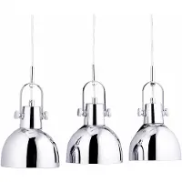 Relaxdays hanglamp met 3 lampenkappen, pendellamp, verstelbaar, plafondlicht zilver