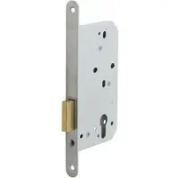 Nemef 638 Kastslot | DM60mm | voorplaat RVS 20x235mm afgerond | messing nachtschoot | DR 1+2+3+4 - 9063817650