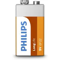 Philips 9 volt batterij 6F22 - Longlife - 12-pack