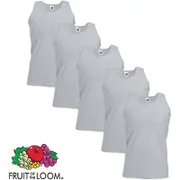 Fruit Of The Loom 5x Value Weight Tanktop Katoen Grijs XL