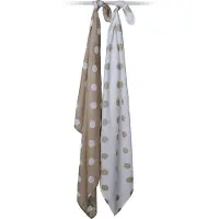 Lulujo swaddle 100x100 - Beige Dots (2-pack)