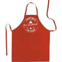 Mijncadeautje Schort - Top Chef Eetsmakelijk- met voornaam - mooie en exclusieve keukenschort - rood