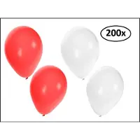 Themaparty 200x Ballonnen rood en wit