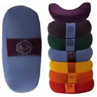 Yogi & Yogini Meditatiekussen blauw 5chakra halve maan - 33x13 cm - 1300 g - M