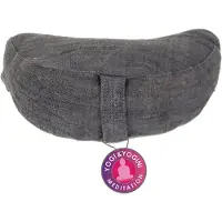 Yogi & Yogini Meditatiekussen grijs hennep halve maan - 33x13 cm - M