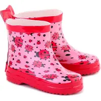 Playshoes Regenlaarzen rosa / lichtrood / zwart