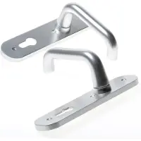 Nemef 3253 P Beslag kortschild afgerond | D kruk-kruk | beslagset | geveerd | krukstift 8mm | F1 aluminium | PC72-PC72 - 9325316720