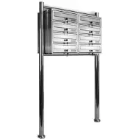Brulo Brievenbus - 8 Woonadressen - RVS - 2x4