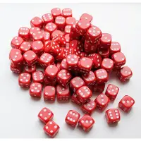 Spellenrijk Dobbelstenen 16mm - Rood (100 stuks)