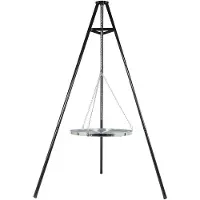 RedFire Driepoot Grill 172 cm met Hoogteverstelbaar Grillrooster Ø65 cm, Open Vuur Barbecue, Zwart Stalen Statief voor Outdoor Grillen