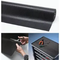 Deurmatshop.Nl Rubber loper / Antislip / Rib n Roll broad rib 6 mm / 120 cm x 10 mtr / zwart