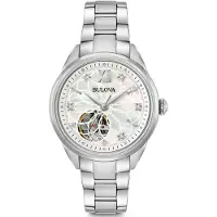 Bulova Automatic Ladies dameshorloge Zilverkleurig 96P181