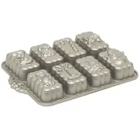 Nordic Ware bakvorm 'Holiday Mini Loaves' 8 stuks 34 cm aluminium grijs