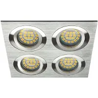 ABC-led Inbouw 4x LED spot MR16 Aluminium Vierkant Armatuur - geborsteld zilver/zilver - Kanlux