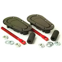 Autostyle Set universele Racing Plus Flush motorkaphaken/-pins - zwart + rood aluminium pins