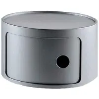 Kartell Componibili Kastje Rond Xsmall (1 Comp.) Zilver (h) 23,5 X (Ø) 42 Cm Bijzettafel