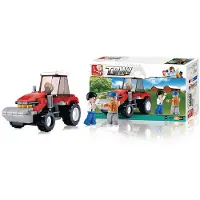 Sluban Tractor bouwspeelgoed kinderen vanaf 6 jaar – Constructiespeelgoed modelbouw – bouwdoos met 103 bouwstenen – M38-B0556