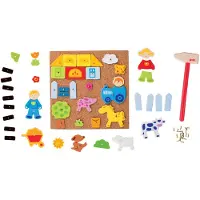 Goki Hamerspel - Boerderij - 19,5X19,5X1Cm - 52 Delen - 3 Jaar