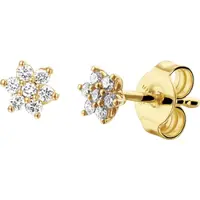 The Jewelry Collection Oorknoppen Ster Diamant 0.14ct (2x0.07ct) H Si - Geelgoud