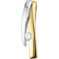 Trendjuwelier huiscollectie 4206364 Bicolor gouden hanger met diamant 0.018 crt