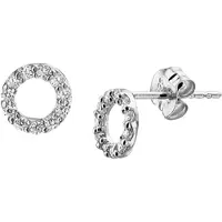 Trendjuwelier huiscollectie Oorknoppen Zirkonia Witgoud Glanzend
